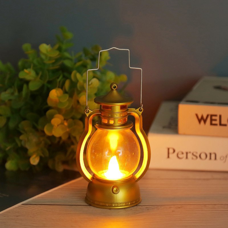Vintage LED Small Oil Lamp Decorative Candle Light
