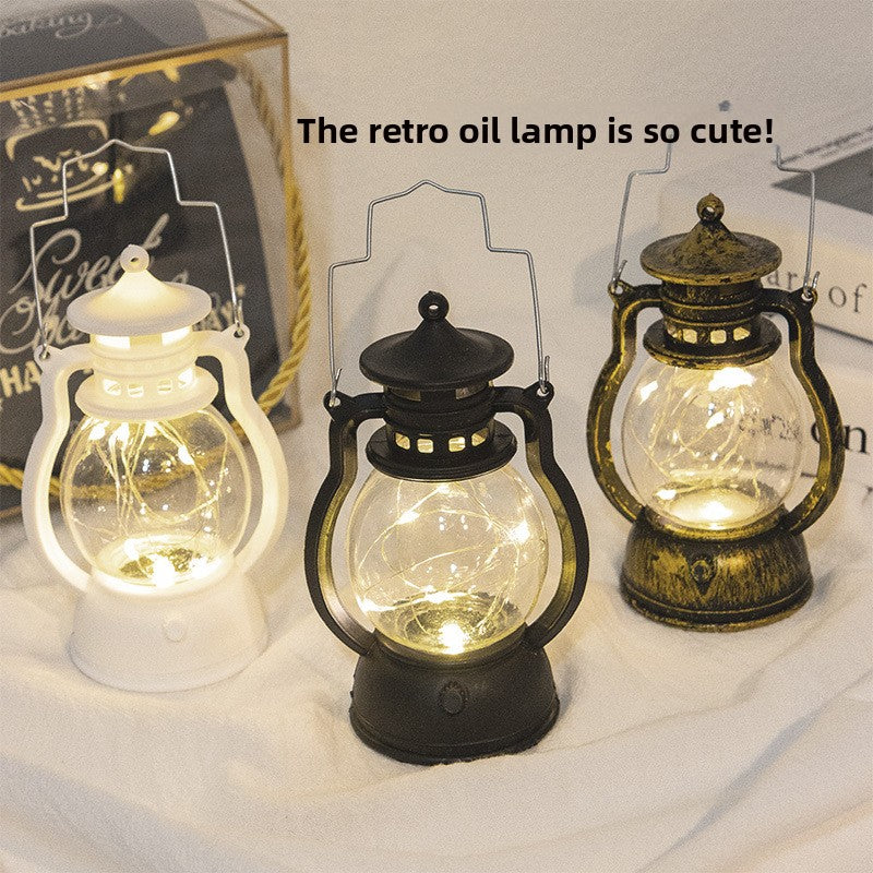Vintage LED Small Oil Lamp Decorative Candle Light