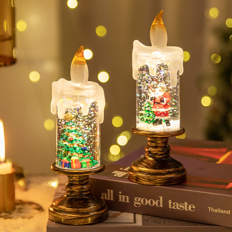 Snowfall Christmas Crystal Lamp