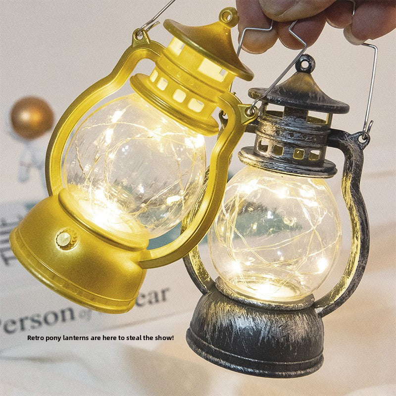 Vintage LED Small Oil Lamp Decorative Candle Light